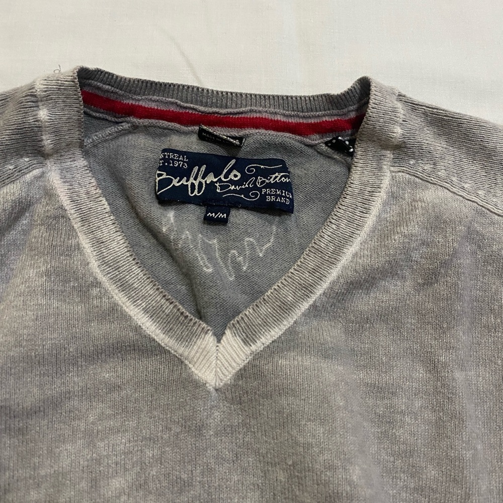 BUFALLO DAVID BITTON ORIGINAL MENS LIGHT ACID WASH SWEATER